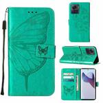 For Motorola Moto X30 Pro 5G Embossed Butterfly Flip Leather Phone Case(Green)
