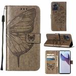 For Motorola Moto X30 Pro 5G Embossed Butterfly Flip Leather Phone Case(Grey)