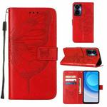 For Tecno Camon 19 Pro 5G Embossed Butterfly Flip Leather Phone Case(Red)