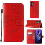 For Tecno Pova 3/LE7 Embossed Butterfly Flip Leather Phone Case(Red)