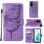 For vivo S10e 5G/V23e 4G/V23E 5G/Y75 4G Embossed Butterfly Flip Leather Phone Case(Purple)