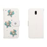 For Xiaomi Redmi 8A Horizontal Flip Solid Color Rhinestones Leather Case with Card Slot & Wallet & Holder(Three Butterflies)