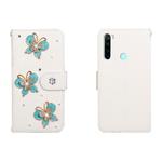 For Xiaomi Redmi Note 8 Horizontal Flip Solid Color Rhinestones Leather Case with Card Slot & Wallet & Holder(Three Butterflies)