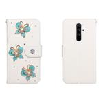 For Xiaomi Redmi Note 8 Pro Horizontal Flip Solid Color Rhinestones Leather Case with Card Slot & Wallet & Holder(Three Butterflies)