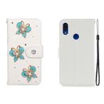 For Xiaomi Redmi Note 7 Horizontal Flip Solid Color Rhinestones Leather Case with Card Slot & Wallet & Holder(Three Butterflies)