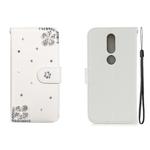 For Nokia 4.2 Horizontal Flip Solid Color Rhinestones Leather Case with Card Slot & Wallet & Holder(Diagonal Flower)