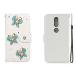 For Nokia 4.2 Horizontal Flip Solid Color Rhinestones Leather Case with Card Slot & Wallet & Holder(Three Butterflies)