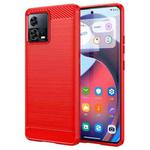 For Motorola Edge 30 Fusion/Moto S30 Pro Brushed Texture Carbon Fiber TPU Phone Case(Red)