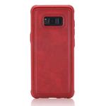 For Galaxy S8+ Magnetic Shockproof PC + TPU + PU Leather Protective Case(Red)