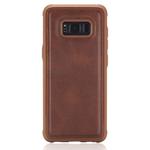 For Galaxy S8+ Magnetic Shockproof PC + TPU + PU Leather Protective Case(Coffee)