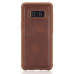 For Galaxy S8+ Magnetic Shockproof PC + TPU + PU Leather Protective Case(Coffee)