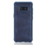 For Galaxy S8+ Magnetic Shockproof PC + TPU + PU Leather Protective Case(Blue)