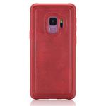 For Galaxy S9 Magnetic Shockproof PC + TPU + PU Leather Protective Case(Red)
