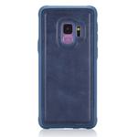 For Galaxy S9 Magnetic Shockproof PC + TPU + PU Leather Protective Case(Blue)