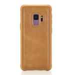 For Galaxy S9 Magnetic Shockproof PC + TPU + PU Leather Protective Case(Brown)