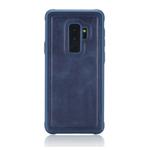 For Galaxy S9+ Magnetic Shockproof PC + TPU + PU Leather Protective Case(Blue)