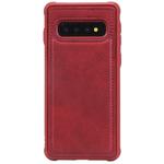 For Galaxy S10 Magnetic Shockproof PC + TPU + PU Leather Protective Case(Red)