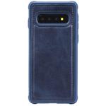 For Galaxy S10 Magnetic Shockproof PC + TPU + PU Leather Protective Case(Blue)
