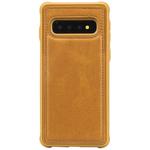 For Galaxy S10 Magnetic Shockproof PC + TPU + PU Leather Protective Case(Brown)