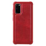 For Galaxy S20 Magnetic Shockproof PC + TPU + PU Leather Protective Case(Red)