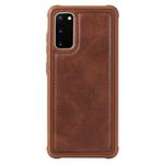 For Galaxy S20 Magnetic Shockproof PC + TPU + PU Leather Protective Case(Coffee)