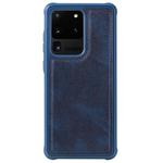 For Galaxy S20 Ultra Magnetic Shockproof PC + TPU + PU Leather Protective Case(Blue)