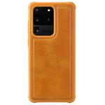 For Galaxy S20 Ultra Magnetic Shockproof PC + TPU + PU Leather Protective Case(Brown)