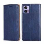 For Motorola Edge 30 Neo Gloss Oil Solid Color Magnetic Leather Phone Case(Blue)