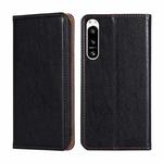 For Sony Xperia 5 IV Gloss Oil Solid Color Magnetic Leather Phone Case(Black)