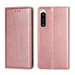 For Sony Xperia 5 IV Gloss Oil Solid Color Magnetic Leather Phone Case(Rose Gold)