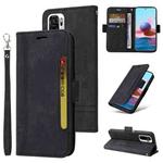 For Xiaomi Redmi Note 10 4G Indian BETOPNICE Dual-side Buckle Leather Phone Case(Black)