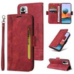 For Xiaomi Redmi Note 10 Pro BETOPNICE Dual-side Buckle Leather Phone Case(Red)