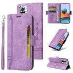 For Xiaomi Redmi Note 10 Pro BETOPNICE Dual-side Buckle Leather Phone Case(Purple)