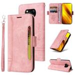 For Xiaomi Poco X3 NFC BETOPNICE Dual-side Buckle Leather Phone Case(Pink)