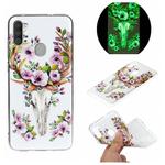 For Galaxy A11 Luminous TPU Mobile Phone Protective Case(Flower Deer)