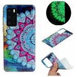 For Huawei P40 Luminous TPU Mobile Phone Protective Case(Half-flower)