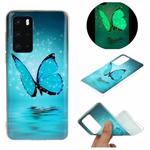 For Huawei P40 Luminous TPU Mobile Phone Protective Case(Butterfly)