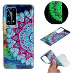 For Huawei P40 Plus Luminous TPU Mobile Phone Protective Case(Half-flower)