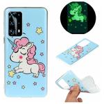 For Huawei P40 Plus Luminous TPU Mobile Phone Protective Case(Star Unicorn)