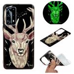 For Huawei P40 Plus Luminous TPU Mobile Phone Protective Case(Deer Head)