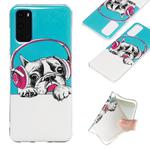 For Galaxy S20 Luminous TPU Mobile Phone Protective Case(Headset Dog)