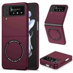 For Samsung Galaxy Z Flip4 Magsafe Magnetic Folding PC Phone Case(Wine Red)