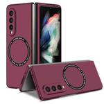 For Samsung Galaxy Z Fold3 5G Magsafe Magnetic Folding PC Phone Case(Wine Red)