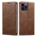 For iPhone 14 Pro LC.IMEEKE RFID Anti-theft Leather Phone Case(Brown)