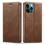 For iPhone 12 Pro/12 LC.IMEEKE RFID Anti-theft Leather Phone Case(Brown)