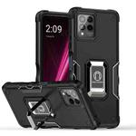 For T-Mobile REVVL 6 Pro 5G Ring Holder Non-slip Shockproof Armor Phone Case(Black)