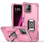 For T-Mobile REVVL 6 Pro 5G Ring Holder Non-slip Shockproof Armor Phone Case(Pink)