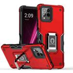 For T-Mobile REVVL 6 Pro 5G Ring Holder Non-slip Shockproof Armor Phone Case(Red)