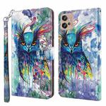 For Motorola Moto G32 3D Painting Pattern TPU + PU Leather Phone Case(Watercolor Owl)