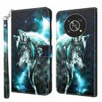 For Honor Magic4 Lite 4G/5G 3D Painting Pattern TPU + PU Leather Phone Case(Wolf)